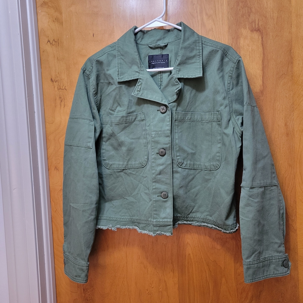 Sanctuary Olive Green Cotton Jacket – Women’s  Medium 100% Cotton